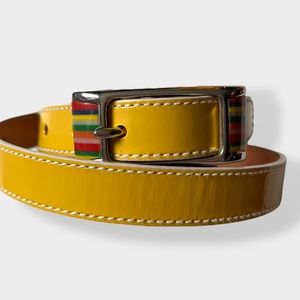 Fossil Yellow Belt with Multicolor Stripes